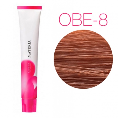 картинка Перманентная низкоаммиачная краска для волос - Lebel Materia 3D OBe-8 - светлый блондин оранжево-бежевый